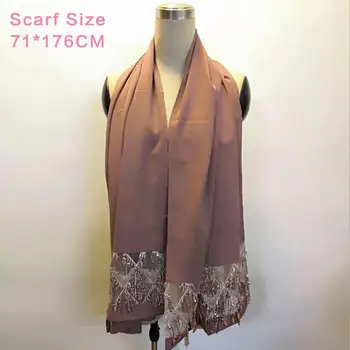 

Islamic Adult Fashion Muslim embroider sequins beading Scarf hijabs Headscarf Hijab muslim islamic Beading Hijabs scarf W827