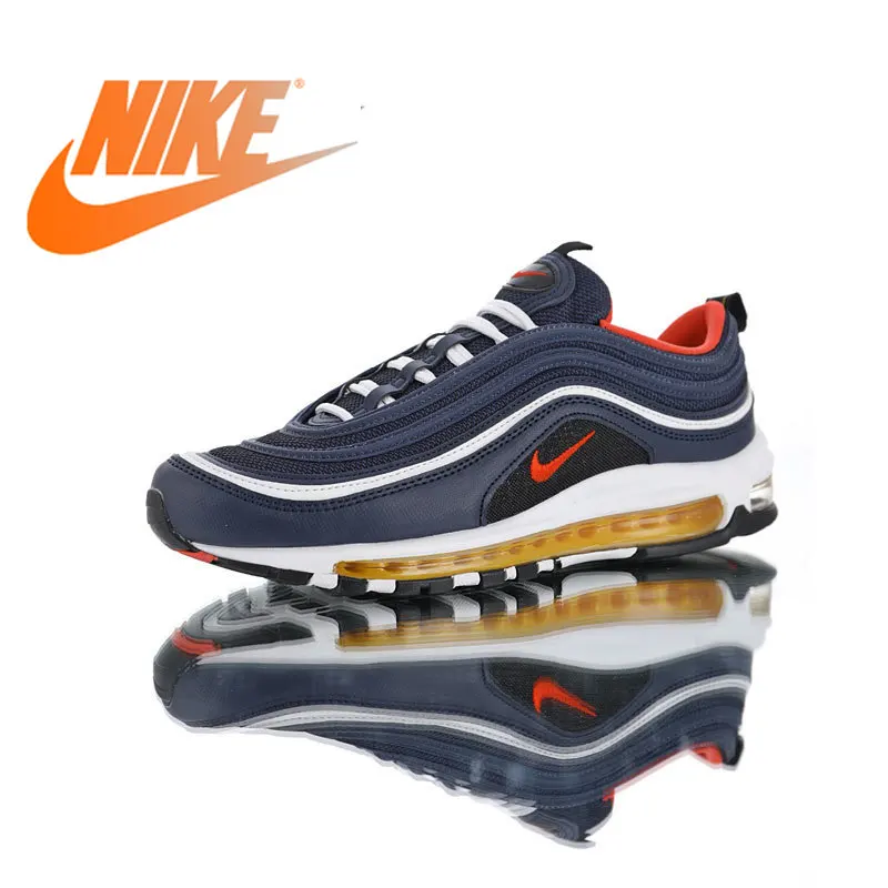 

Original Nike Air Max 97 "Midnight Navy" Men Running Shoes Sneakers Outdoor Breathable Athletic Footwear Good Quality 2019 New