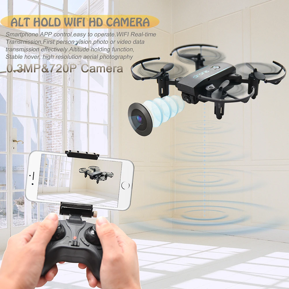IN1601 2 4G 0.3MP 720P камера Дрон Wifi FPV складной мини удержание высоты RC Квадрокоптер