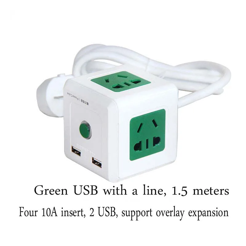 

Creative vertical intelligent USB socket socket cube multifunctional power plug board household wiring board converter