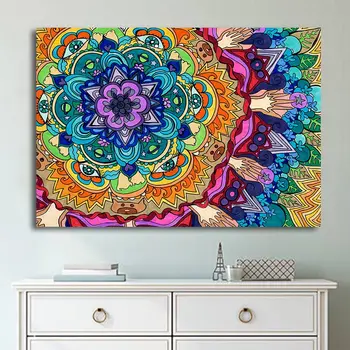 

ArtSailing Microcosm mandala by Rachel Rosenkoetter HD print 1 piece canvas art Poster Wall Pictures For Living Room CU-3383C