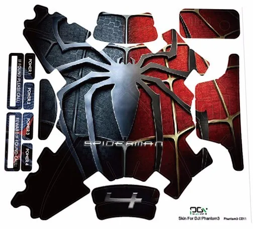 PGY DJI Phantom 3 Accessories Phantom3 Stickers 3M Graphic Wrap Skin Skins Decals Quadcopter Drone Parts