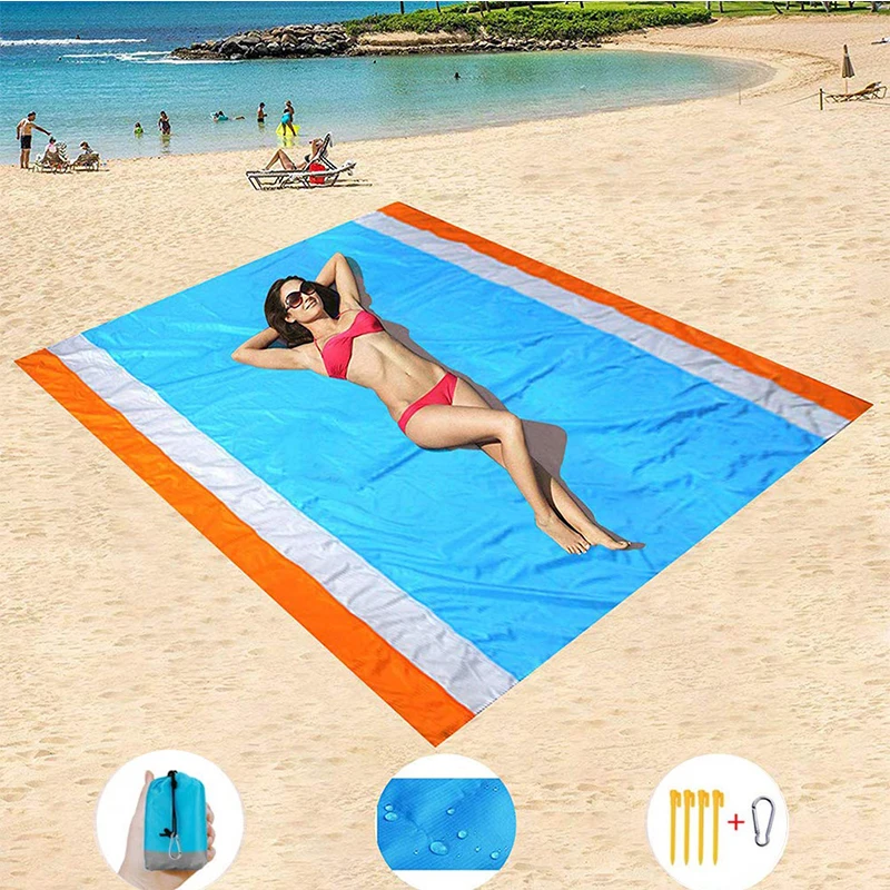 

78" X 99" Outdoor Beach Mat Waterproof Picnic Blanket Ultra Lightweight Portable Pocket Outdoor Mat