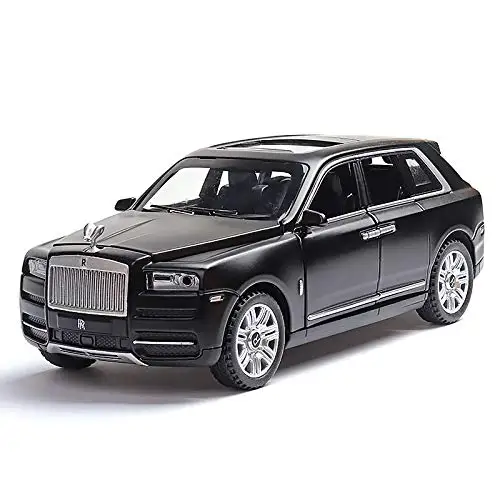 

Diecast 1:32 Scale Rolls Royce Cullinan Models Of Cars Metal Model Sound And Light Pull Back SUV For Kids 7 Doors Can Be Opened