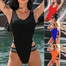 Яркий шелковый сексуальный цельный купальник женский купальник с открытой спиной Монокини Блестящий ретро купальный костюм с пуш-ап Леопардовый боди бразильский