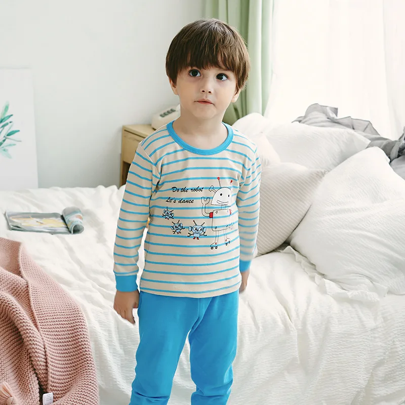 Зимние Детские пижамы, хлопковые детские пижамные комплекты одежда с длинными рукавами брючный костюм Одежда для маленьких девочек детская пижама в форме Тигра для мальчиков - Цвет: YL-20