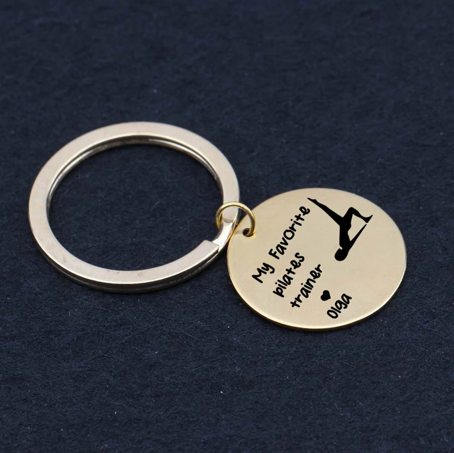 

Personalized Named Keychain Engraved My Favorite Pilates Trainers Can Gift Pilates Trainers Player Girl Gift Keyring