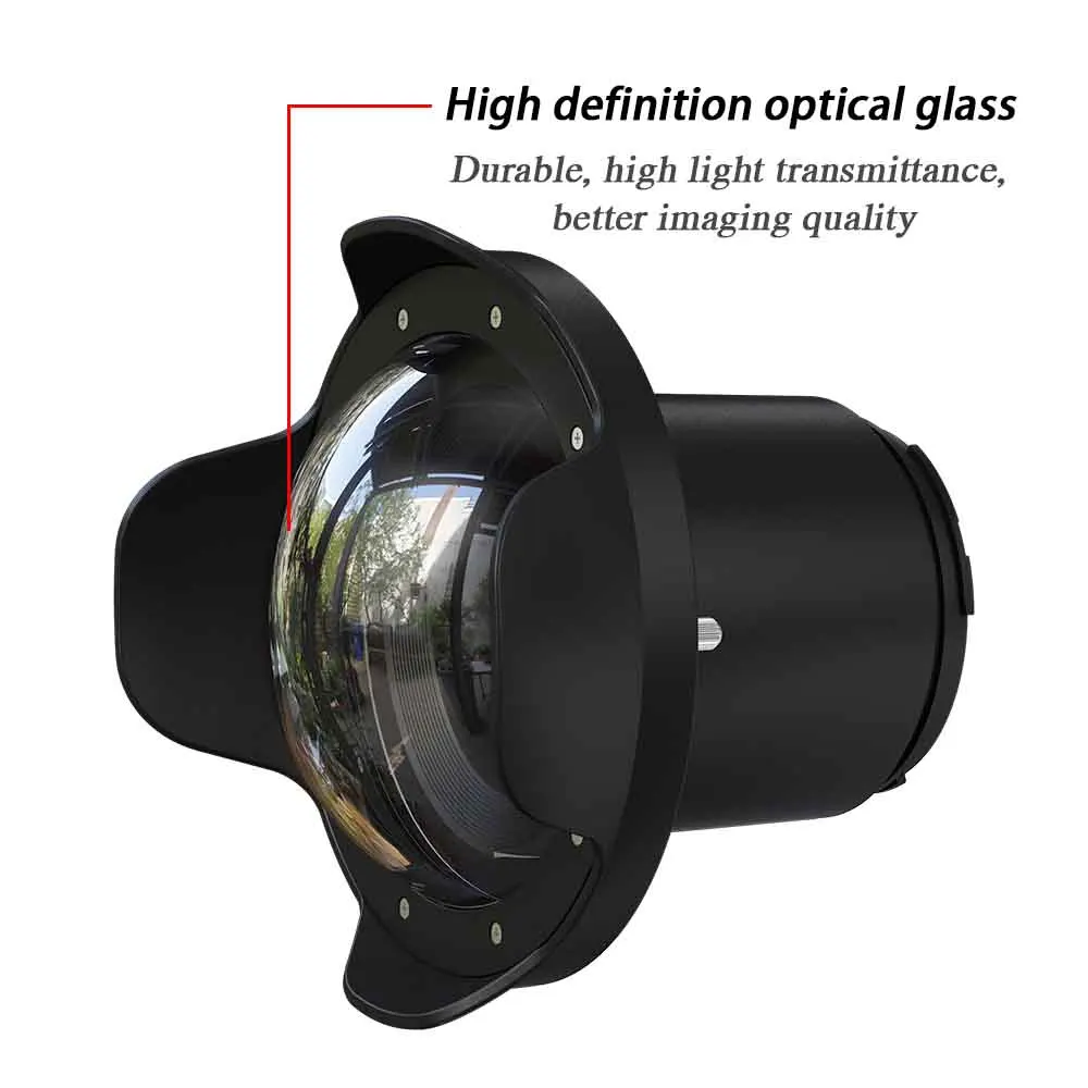 Камера рыбий глаз широкоугольный объектив купол порт для подводный водонепроницаемый Дайвинг Корпус чехол сумка крышка