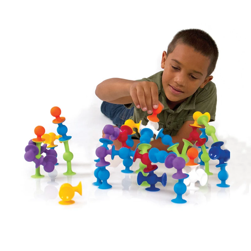 

New Soft Building Blocks kids DIY sucker Funny Silicone block Model Construction Toys Creative Gifts For Children Boy