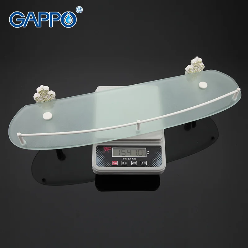 GAPPO 1 Комплект Высокое качество настенные полки для ванной комнаты стеклянная полка для комнаты отдыха аксессуары в двух крючках G3507