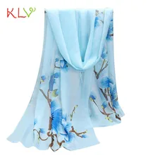 Женский шарф высокого качества синие шарфы женский длинный мягкий шарф Дамская шаль шифоновый шарф с принтом зима роскошный Теплый 18Sep30