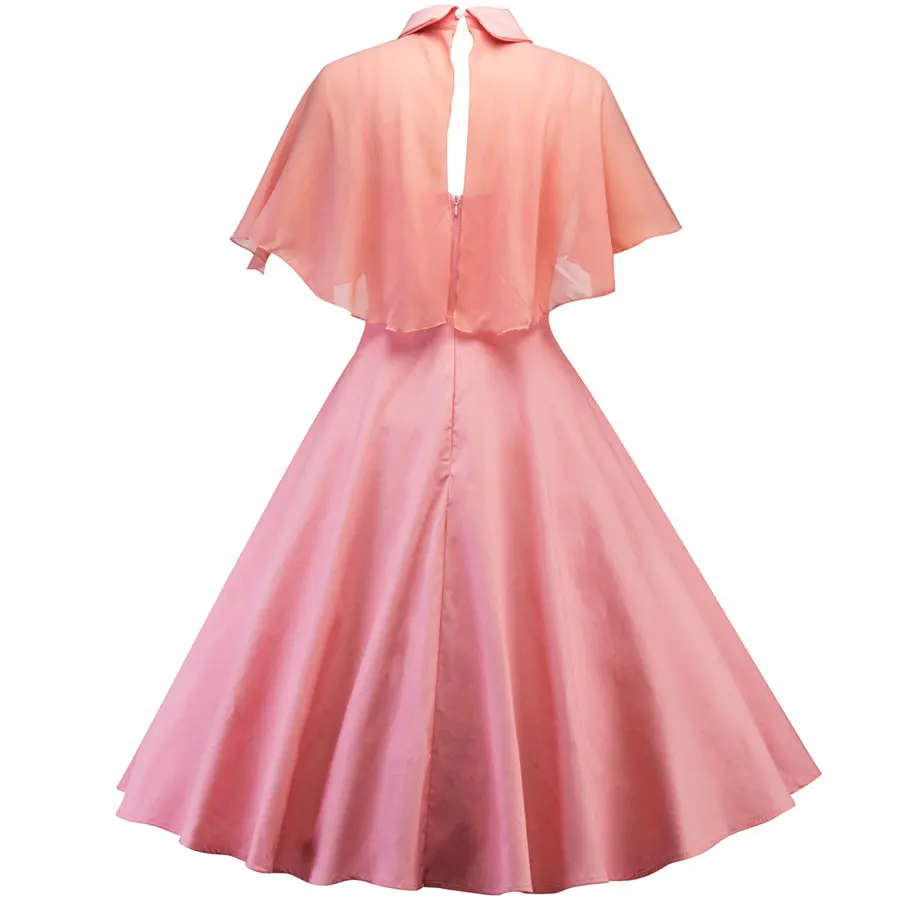 Gladiolus Two Piece Set Summer Dress Women 2019 Peter pan Collar Cloak Slim Sexy Vintage Dress Elegant Evening Ladies Dresses (18)