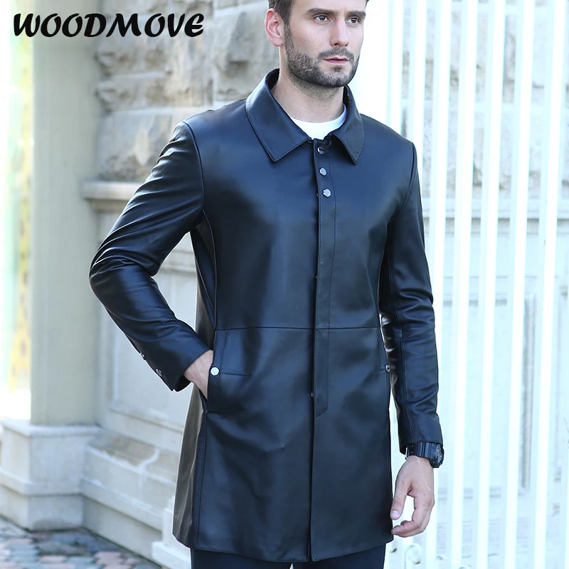Spirng Для мужчин реальные Кожаные куртки бренд реального овчины Jaqueta De Couro Черный мужской натуральная кожа куртка для Для мужчин плюс Размеры