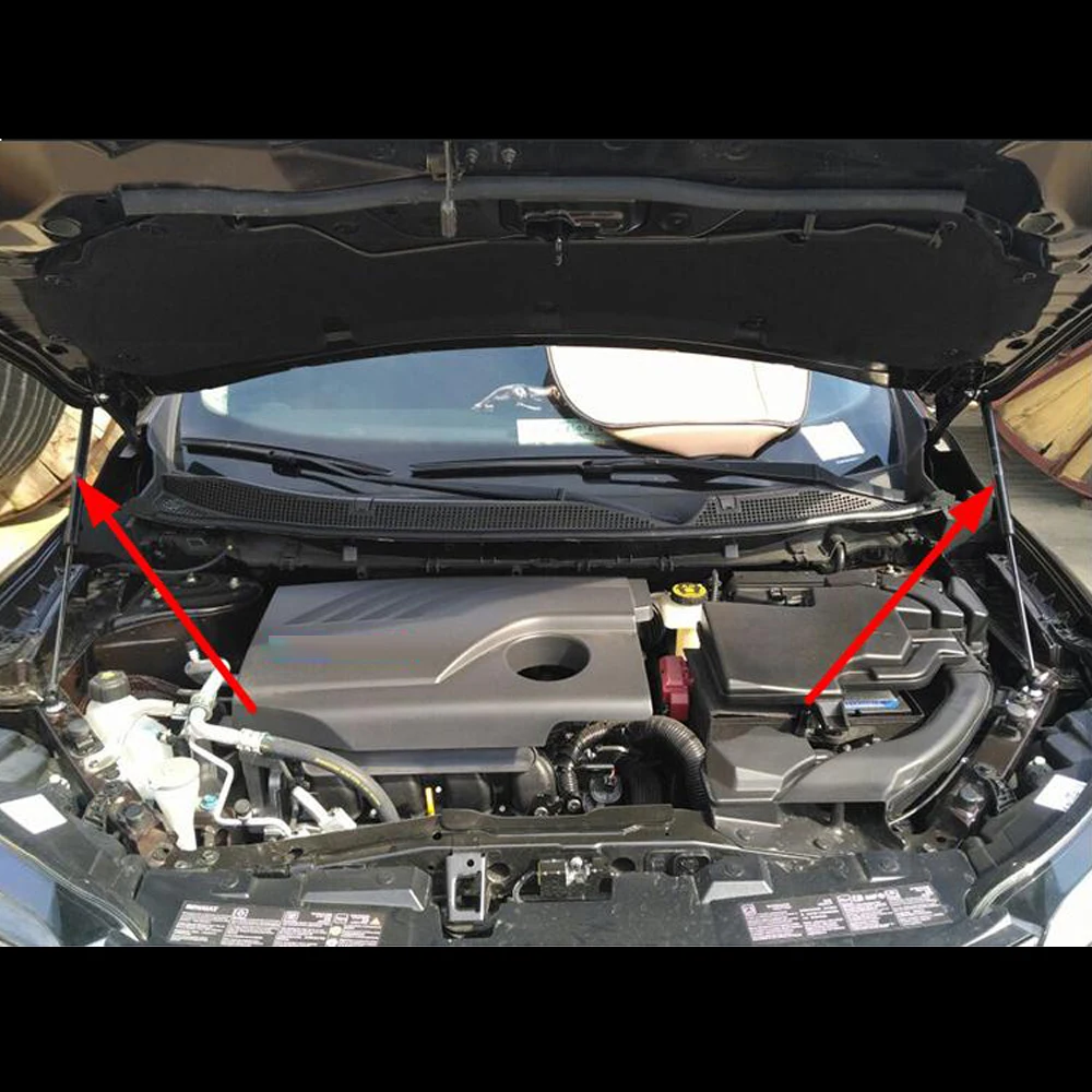 Черные стойки левая/правая Замена 2 шт Передняя крышка капота опорная Крышка для RENAULT KADJAR 2009- ABS распродажа новейшая