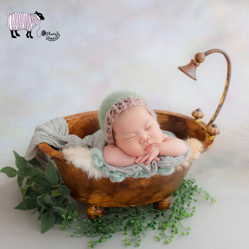 Newborn Baby Iron Bathtub Photography Props Infant bebe fotografia