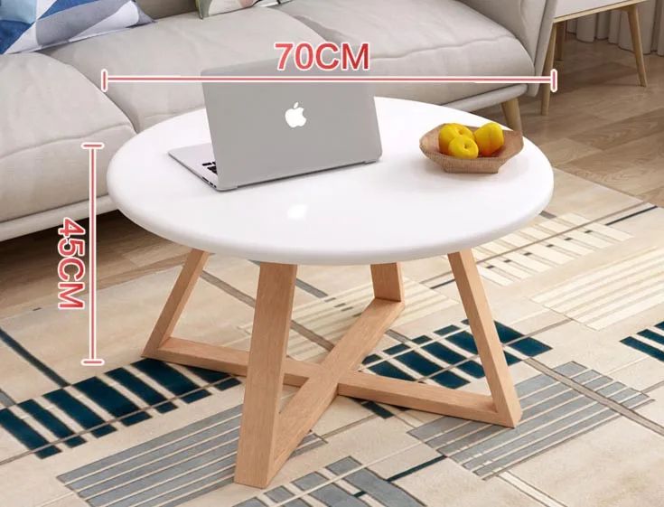 Solid Wood round Nordic Style Home Wooden Coffee/Tea Table creative small apartment simple living room Furniture combination