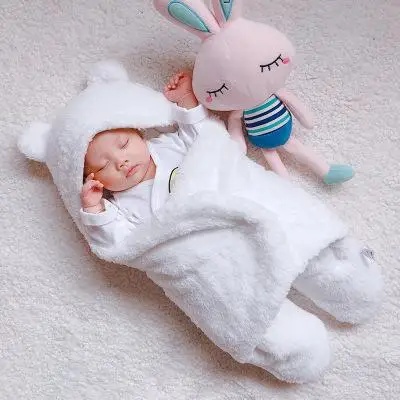 Зимнее хлопковое утепленное стеганое одеяло для новорожденных; реквизит для фотосессии; Флисовое одеяло с рисунком для младенцев - Цвет: white