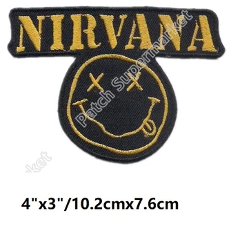 

NIRVANA Classic Smiley Embroidered NEW IRON ON and SEW ON Cool Rock Punk Badge music band halloween cosplay costume diy
