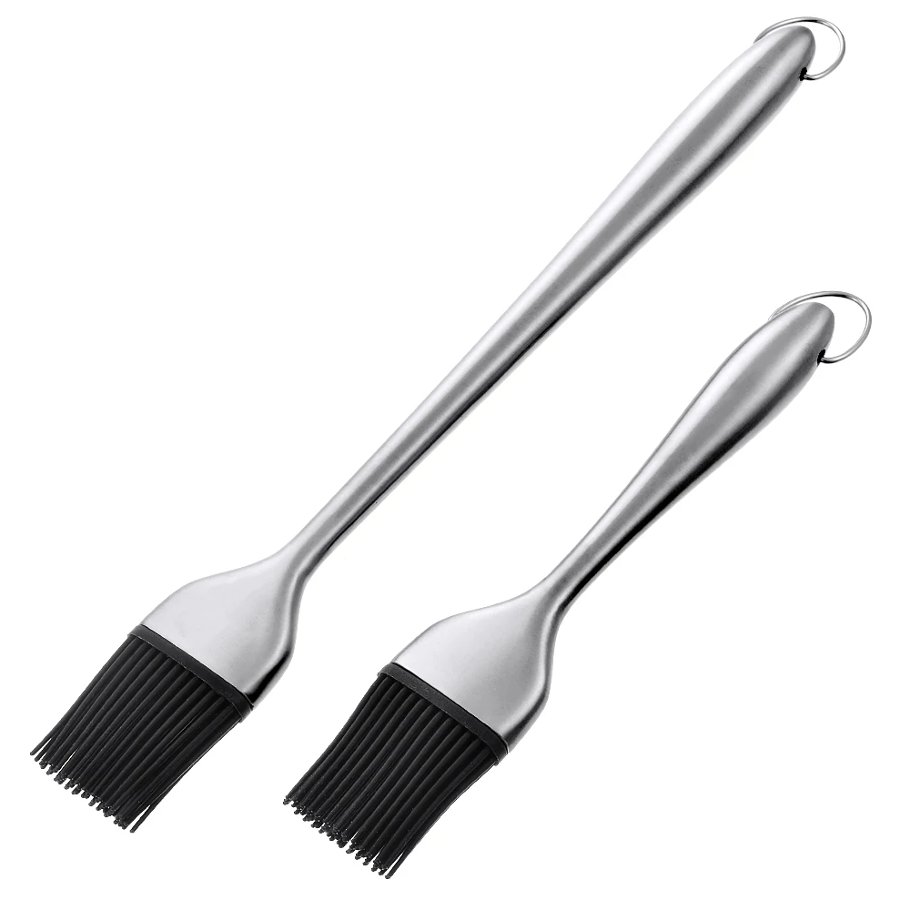 HIFUAR 2PCs High Quality Stainless Steel Barbecue Brush with Hollow