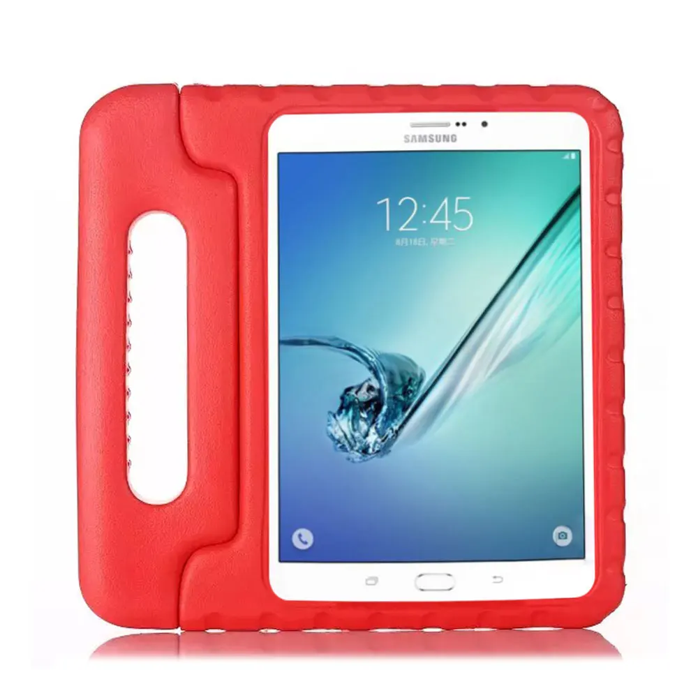 Eagwell, детский противоударный чехол для samsung Galaxy Tab A, 8,0 дюймов, SM-T380, T385,, EVA Foam, чехол для планшета, чехол с ручкой и подставкой - Цвет: Red