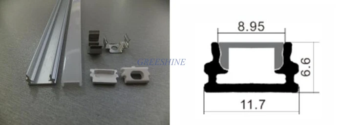 

Free Shipping New LED Aluminum Profiles 1M/pcs 50pcs/lot Embedded profiles with Frosted Milky Transparent PC Cover for Led Strip