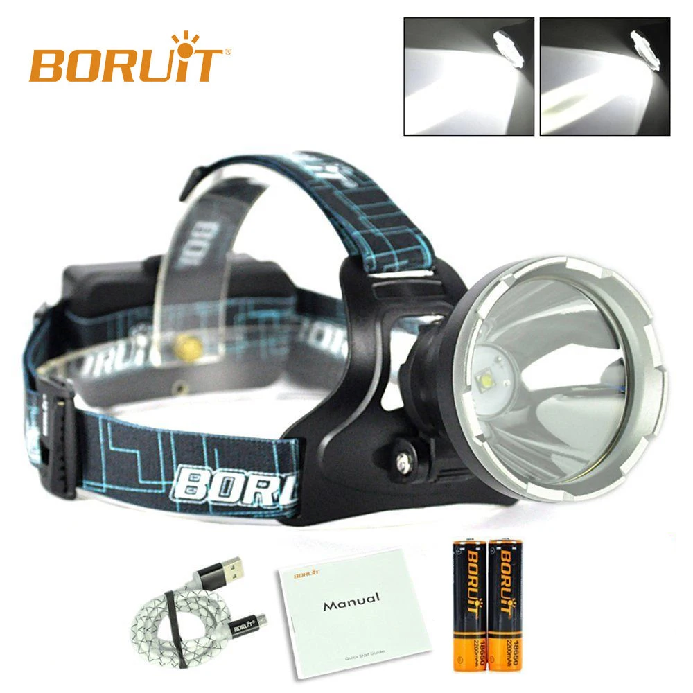 Boruit Smart B10 XM-L2 LED 3 режима 2200 мАч pcb Батарея USB фары Охота Кемпинг Рыбалка Глава фонарик водонепроницаемый