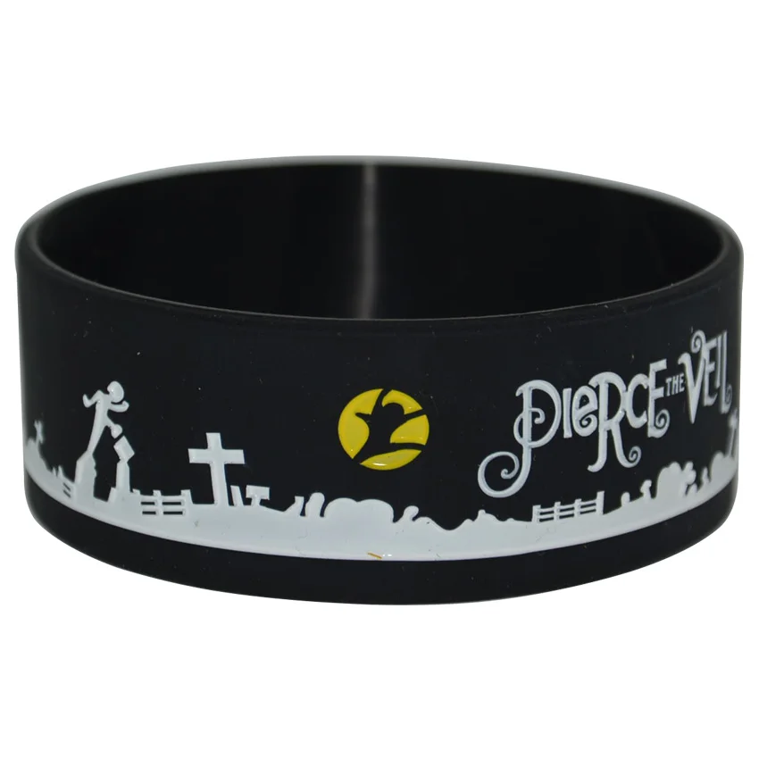 

1piece Band Bracelet Pierce the Veil Silicone Wristband 1 Inch Bangle