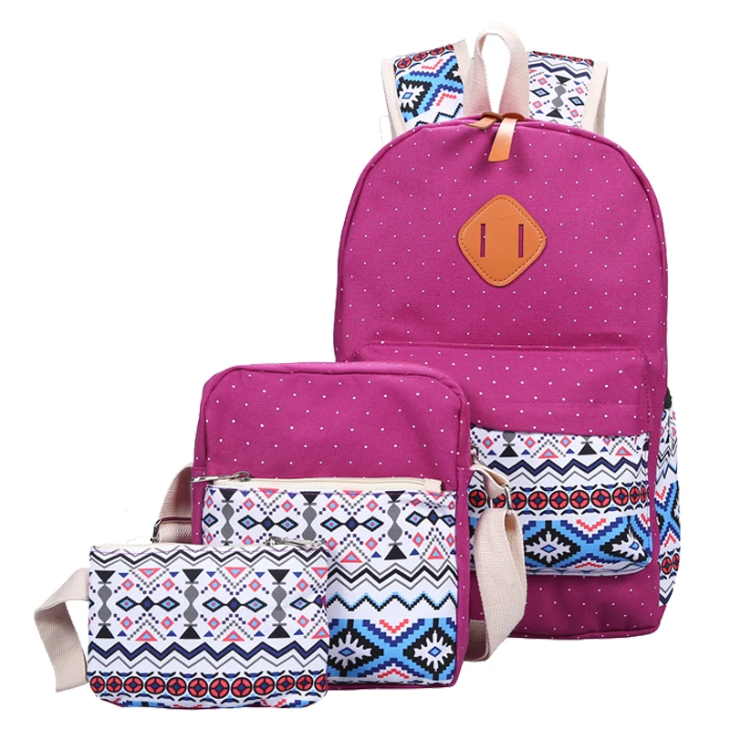 3 шт./компл., модные женские школьные сумки с принтом, для девочек-подростков, милый рюкзак для книг, женский рюкзак для ноутбука - Цвет: 3