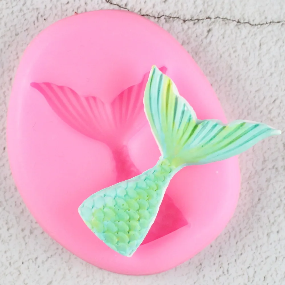 

Mermaid Tail Fondant Mold Cupcake Topper Silicone Mold Party Cake Decorating Tool Candy Soap Clay Molds Chocolate Gumpaste Mould