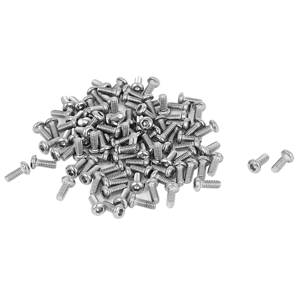 

0.4mm Pitch M2 Stainless Steel Hex Socket Button Head Screws 100 Pcs