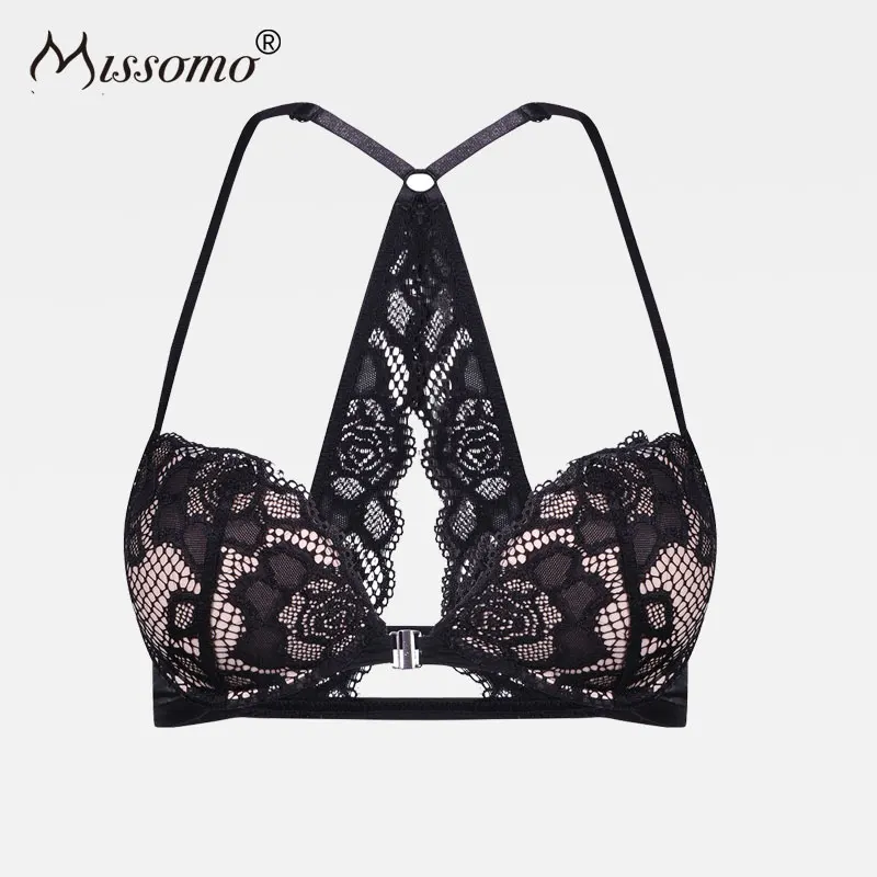 Missomo Fashion Women Summer Sexy Charming Bra Black Lace Underwear