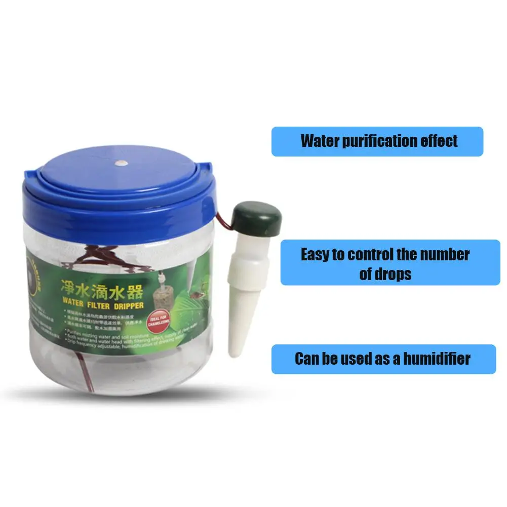 Water Filter Dripper Dispenser Humidifier for Chameleon Lizard Gecko 1300ML 