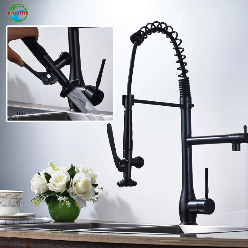 

ORB Kitchen faucet Pull Down Hand Sprayer 360 degree rotation single handle with hot and cold water mixer