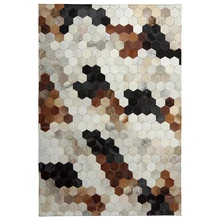 Американский стиль из натуральной воловьей кожи прошитый ковер 140*200 см, серый цвет из натуральной коровы коврик в виде шкуры для гостиной, меховой прикроватный ковер