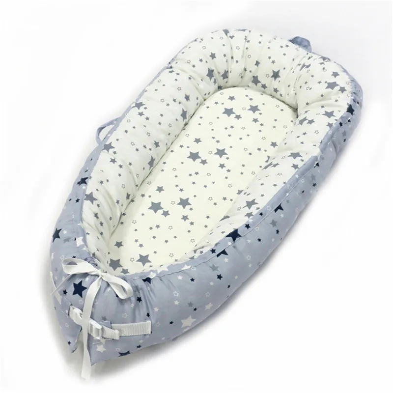80*50 см детское гнездо кровать портативная кроватка дорожная кровать Младенческая Детская Хлопковая Колыбель для новорожденного Детская кровать люлька бампер - Цвет: BabyNest-C10