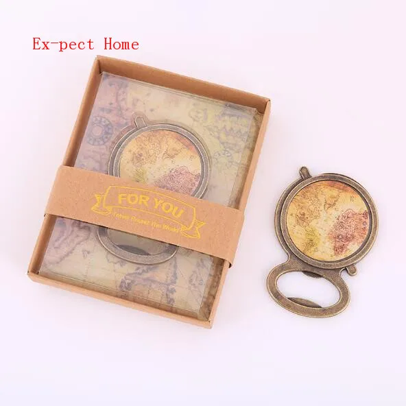 

100pcs Bottle Opener with World Map Souvenir Men Jewelry Promotion Gifts World Map Wine Bottle Openers Party Favor Wedding Gifts