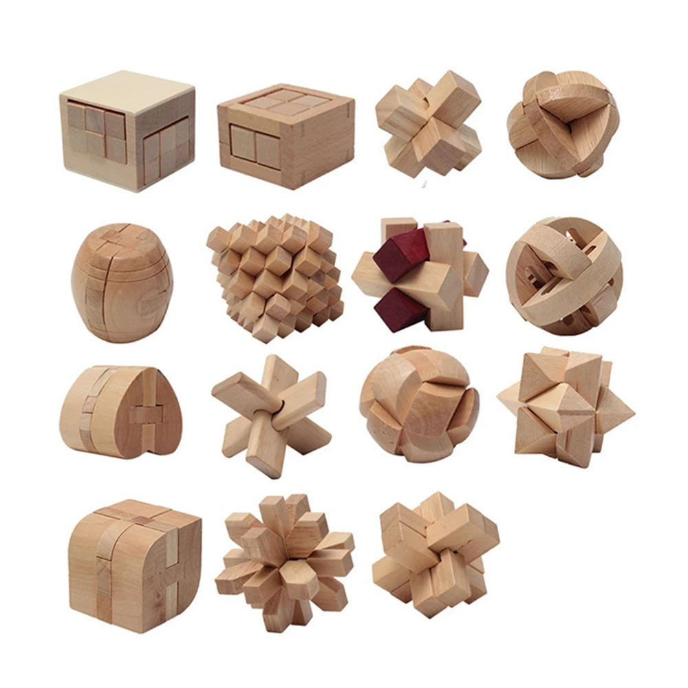 

Wooden 3D Kong Ming Luban Lock Jigsaw Puzzle Juguetes Educational Learning Toys for Children Kids