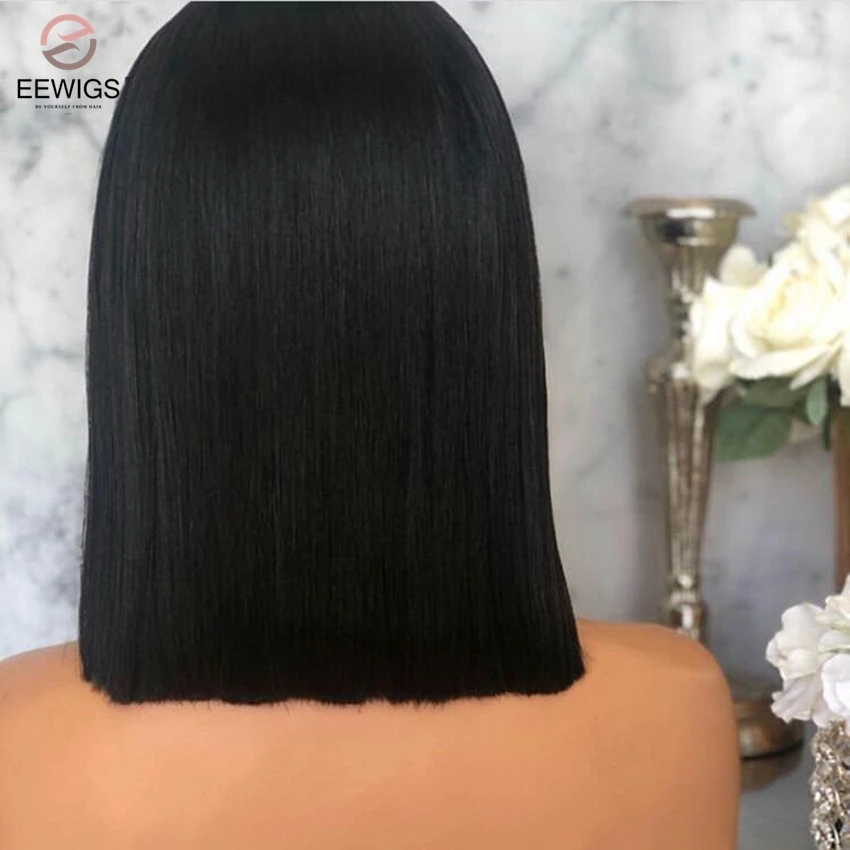 EEWIGS 180% плотность синтетический парик фронта шнурка с естественным Hairline