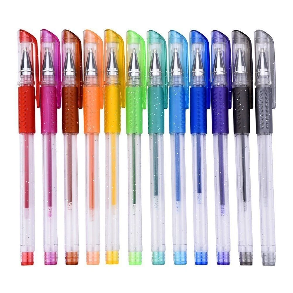 

12x Scented Glitter Gel Pens Kids Stocking Filler School Stationary
