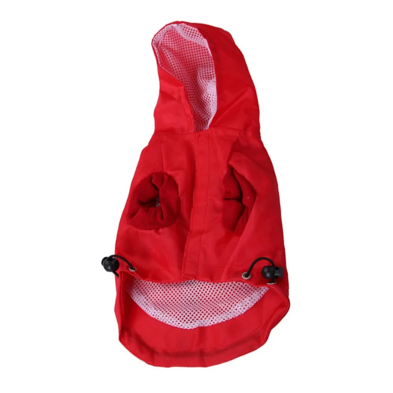 Дождевик для животных одежда с капюшоном водонепроницаемые комбинезоны для собак для щенков дождевые пальто товары для домашних животных - Цвет: Красный