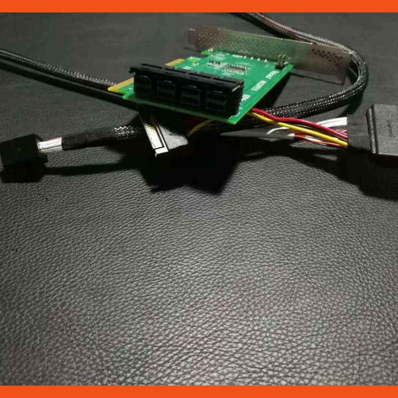 

Unicaca Nvme PCIe X16 U.2 SSD 8639 to 8643 4 port adapter riser card including 2pcs 8639 to 8643 cable