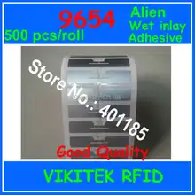 Разрешенный к использованию иностранным лицам 500 штук в рулоне 9654 метка Диапазона UHF RFID для мокрой инкрустация клей 860-960 МГц Higgs3 EPC c1g2 ISO18000-6C б/у метка ярлык RFID
