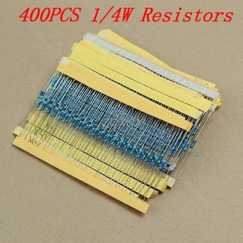

400pcs Metal Film Resistor 20 Values 1/4W Electronic High Frequency Kit Set Pack R09 Drop ship