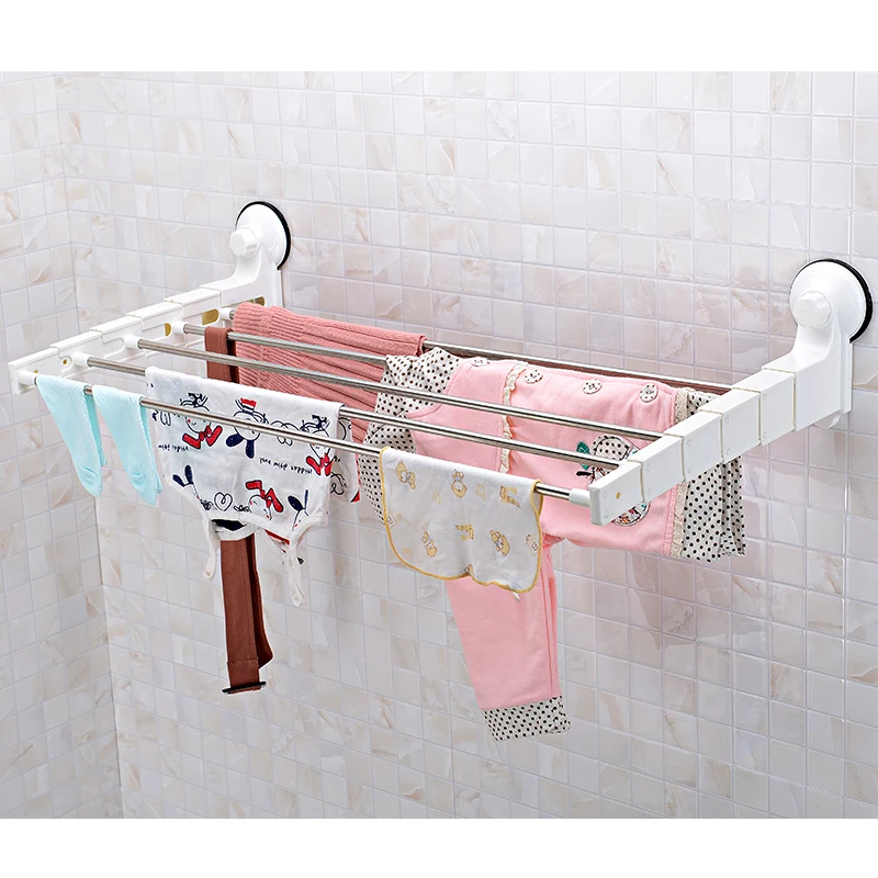 Suction Cup Wall Mounted Foldable Telescopic Hanging Adjustable