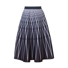 Пространство хлопок волна рыбий хвост длинные юбки Русалка в полоску Хепберн юбка-пачка 8208