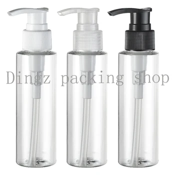 

30X100ml empty transparent container with beak cream, cleaner, head Scalable refillable makeup tools empty pump dispenser bottle