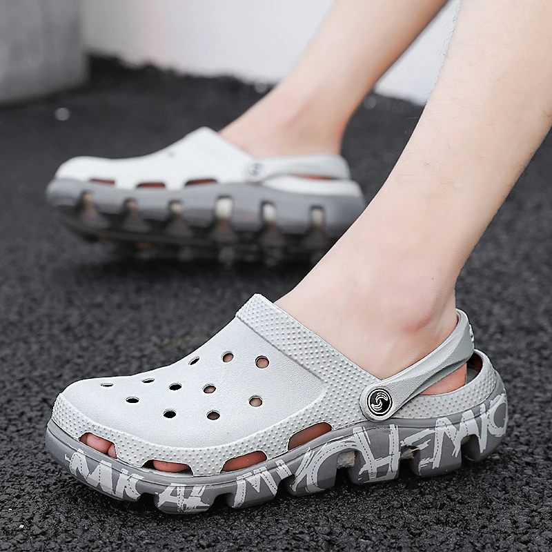 

Apricity Croc Shoes Men Casual Big Size Band Sandals Eva Clogs Male Summer Garden Breathable Footwear Hot Beach Water Mens Shoe