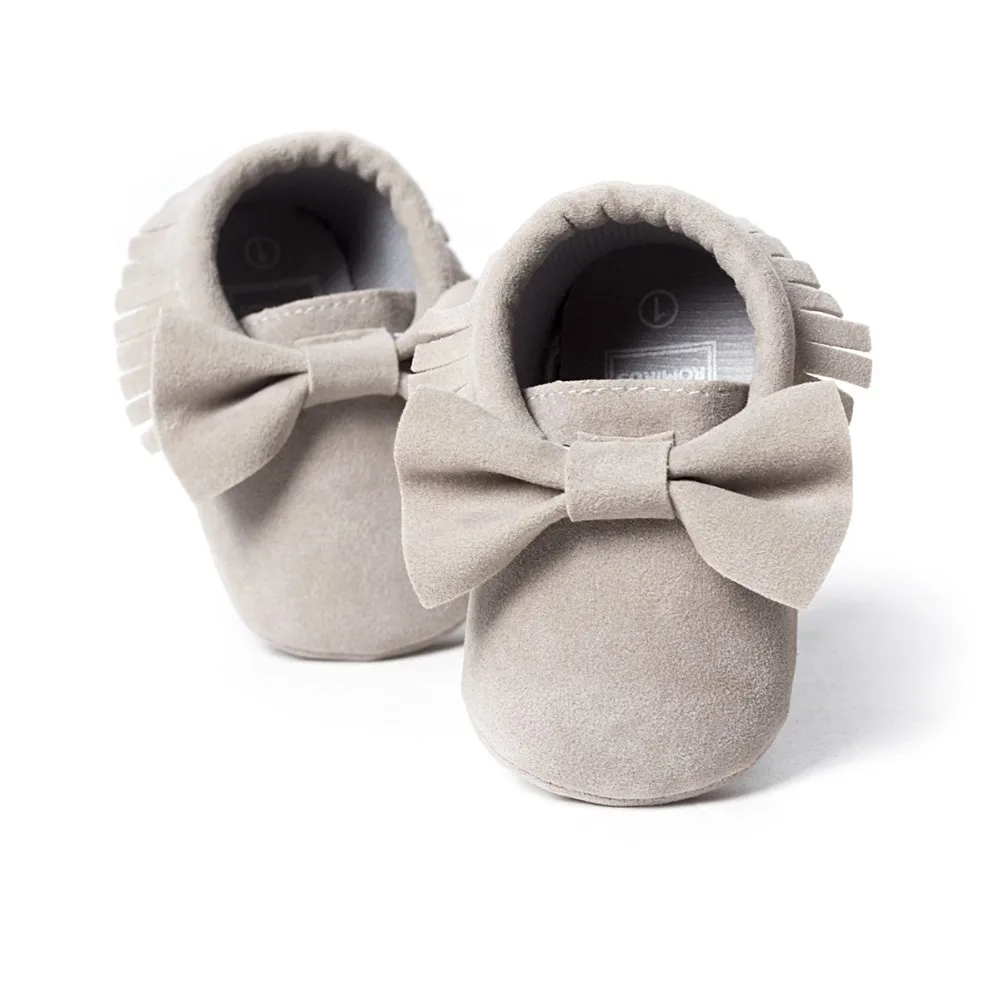 Детские мокасины с бантом и кисточками; Качественная обувь для малышей; обувь для новорожденных; сапоги для девочек - Цвет: beige