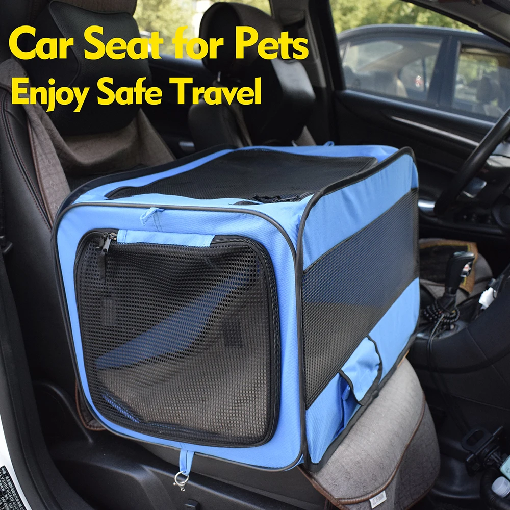 Pet Car Seat Handbag Carrier Pet Soft-Sided Oxford Cloth Foldable Large Space Bag Backpack For Cats Dogs Travel Kennel