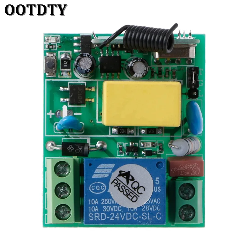 OOTDTY AC 220V 10A 1CH RF 315MHz беспроводной пульт дистанционного управления приемник+ передатчик Комплект